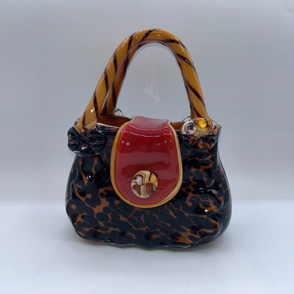Italian Art Glass Handbag Shape Vase